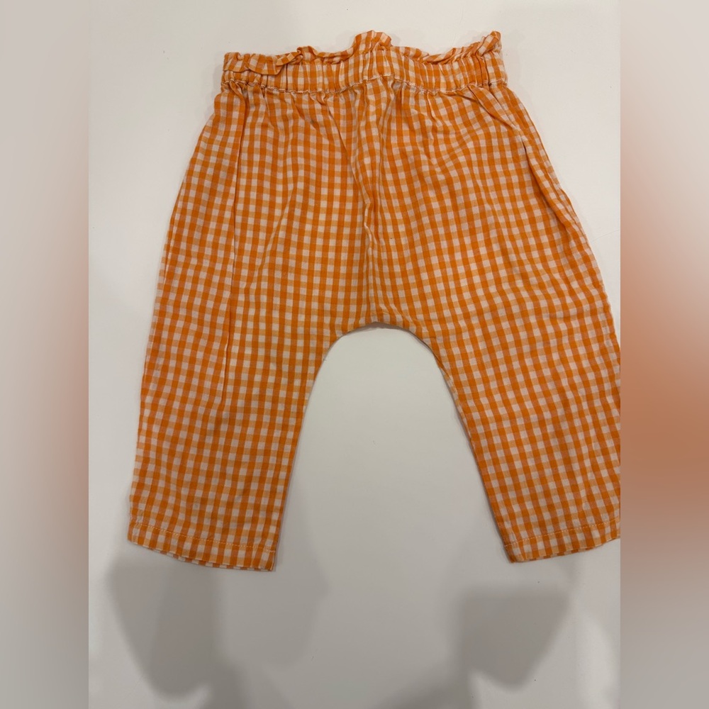 Hello Simone Orange Gingham Kids Pants